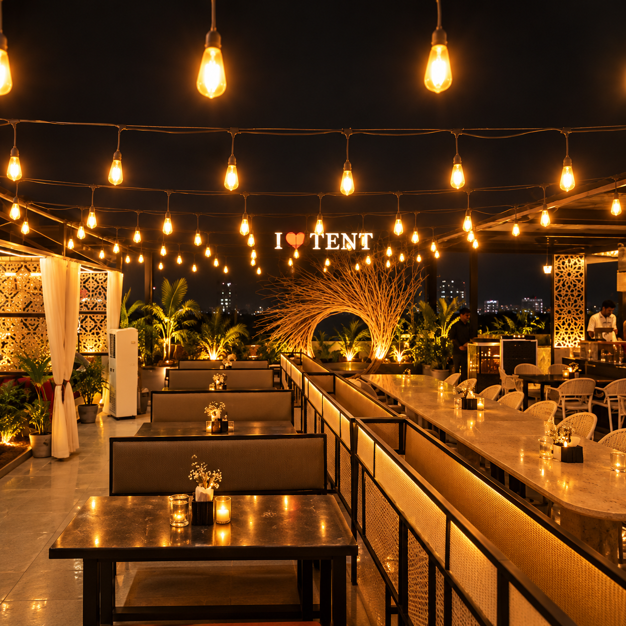 Tent rooftop restro cafe